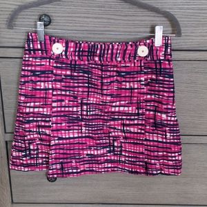 Lilly Pulitzer Navy & Magenta Pleated Mini Skirt 0
